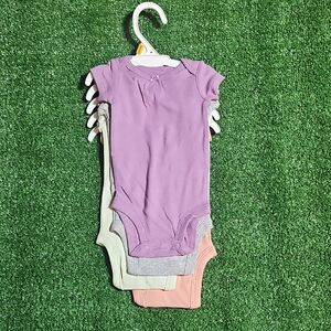 Carter's Purple, Gray, and Pink Bodysuit Set
